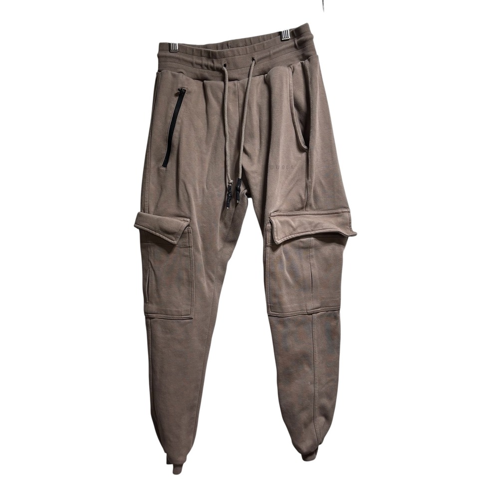 YoungLA Mens Cargo Jogger Sweatpants Taupe Brown Small Athletic‎ Gym Pants #892